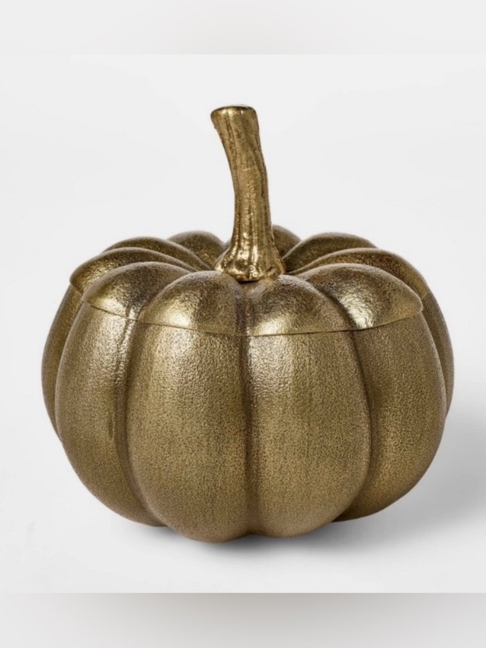 NWT Studio McGee Threshold Cast Metal Pumpkin Canister Gold/Brass